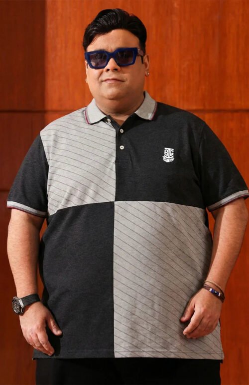 Men Plus Size Cassa Colorblock Polo Tshirt