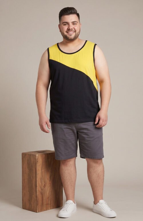 Men Plus Size Betrothal Black Colorblock Vest
