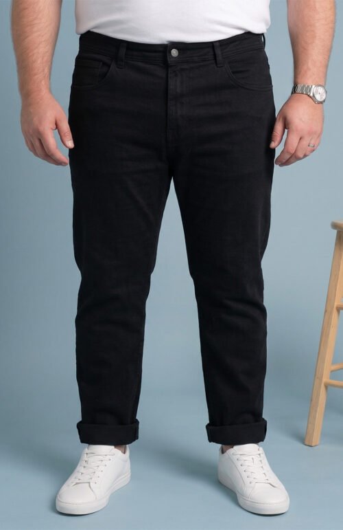 Men Plus Size Charvex Grey Solid Jeans