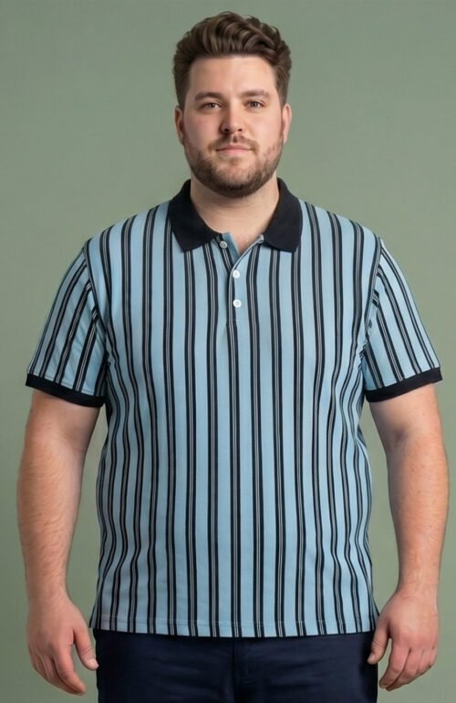 Men Plus Size Candor Multi Striped Polo