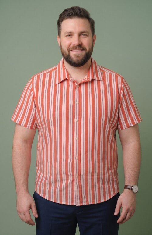 Men Plus Size Heatwave Multi Striped Shirts