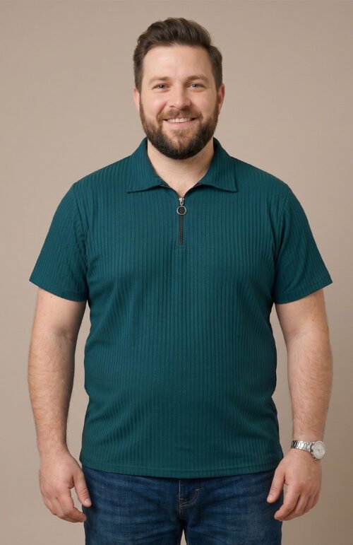 Men Plus Size Virent Green Solid Polo