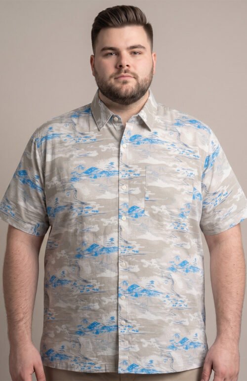 Men Plus Size Fogtide Multi Printed Shirts