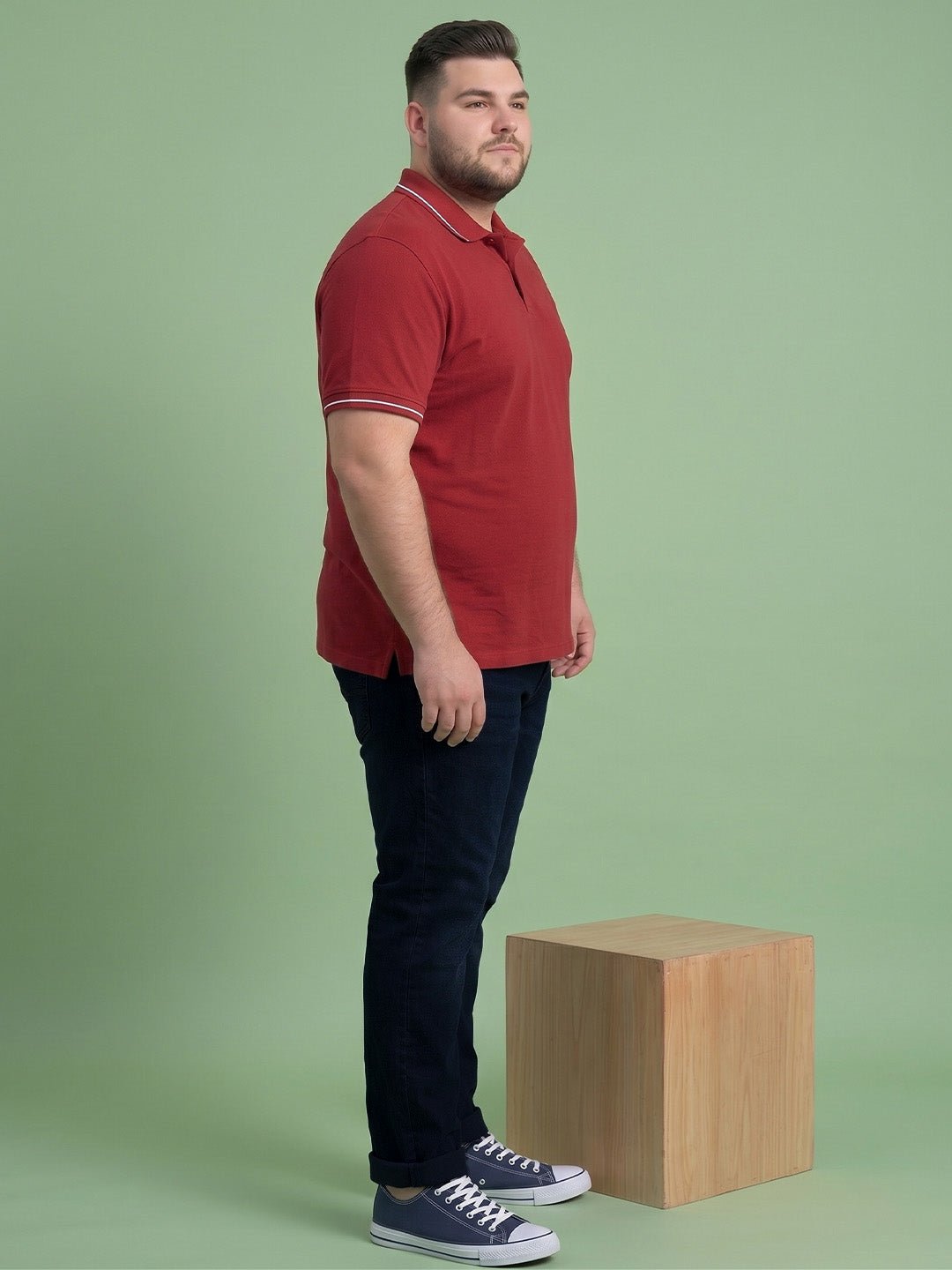 Men Plus Size Karbonix Navy Blue Tinted Wash Jeans - Image 4