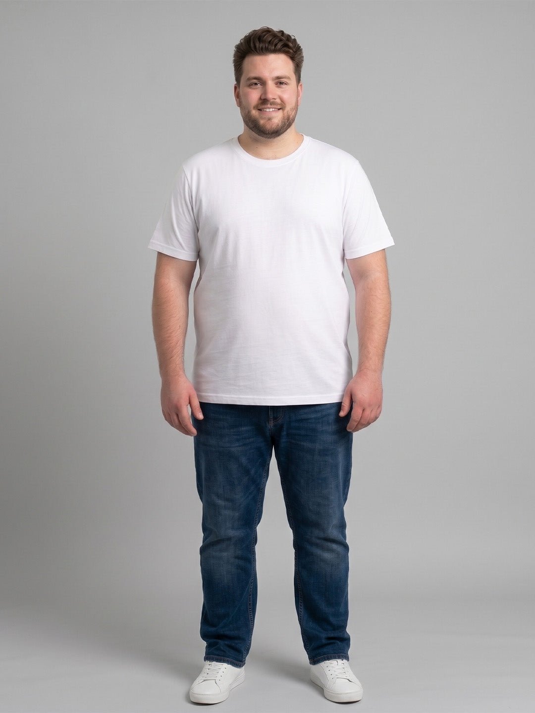 Men Plus Size Dexvion Navy Blue Tinted Wash Jeans - Image 4